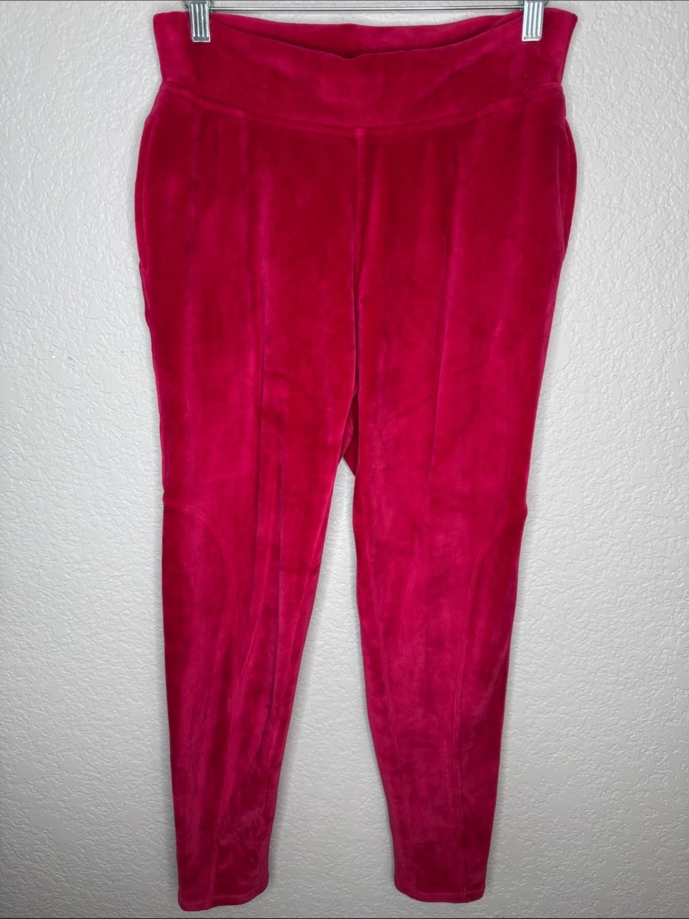 Free People Movement Velour Velvet Jogger Pants Red Pink Size XS Pockets Lounge - Picture 2 of 5